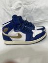 Zapatos para hombre Nike Air Jordan 1 retro medalla de oro azul real blancos talla 12 332550-406