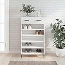 RAUGAJ Nice Cabinets & Storage-Shoe Cabinet High Gloss White 60x35x105 cm Madera de ingeniería