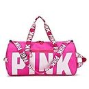 Sports Gym Bag PINK Travel Duffle Bag for Women and Men (with Shoes Compartment)