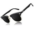 CGID Retro Sonnenbrille Herren Damen Polarisiert Halbrahmen UV400 Schutz