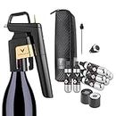 Coravin Timeless Six Plus Wine Preservation System - By-the-Glass Wine Saver - Wine Aerator, 8 Gas Capsules, 2 Screw Caps, Metal Display Base, Standard Needle, Clearing Tool & Carry Case - Anthracite