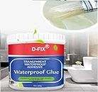D-fix® Crack Seal Glue 300gm with Brush Transparent Waterproof Glue for Roof Leakage Crack Seal Agent Roof Water Leakage Solution Water Proof Glue Transparent Glue Waterproofing for Pipe Wall Tiles