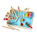 Melissa & Doug Deluxe Band Set, 17 Piece Wooden Musical Instrument Set with Storage Box