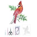 Uniquilling Paper Filigree Painting,Panit by Numbers for Adults - Northern Cardinal,Handmade DIY Craft Wall Decoration Best Gifts(Painting kit+Tools kit) (Basic)