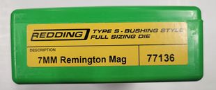 77136 REDDING TYPE-S FULL LENGTH BUSHING SIZING DIE - 7MM REMINGTON MAGNUM - NEW
