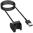 TASLAR Replacement USB Charger Charging Cable Cord Clip Dock Accessories for Fitbit Charge 4 / Charge 4 Special Edition/Charge 3 / Charge 3 SE Smartwatch (Black)