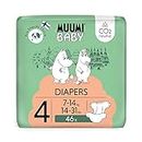 Pañales Muumi Baby Eco Talla 4, 7-14 kg, 46 pañales premium con barrera antifugas | suaves y agradables para la piel, transpirables, absorbentes, sin productos químicos innecesarios |