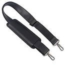 BEAULEGAN Bag Strap Replacement - Leather with Nylon - 51 Inch Long Adjustable for Crossbody/Shoulder, 1.5 Inch Wide (Black/Gunmetal)