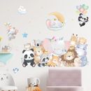 Animal Friends Nursery Wall Decal Stickers Elephant Panda Koala Bunny Lion