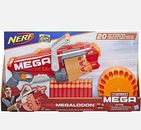 NEW Nerf N-Strike Megalodon Blaster Rotating Drum Mega Darts With Ammo