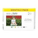 Eco by Naty Pañales Bebé - Pañales ecológicos a base de plantas, ideales para la piel sensible del bebé y ayuda a evitar las fugas (Talla 2, 132 unidades)