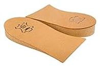 Heel Lift Elevator, Heel Raise, Heel Pad, Orthotic Wedge, Shoe Pad, Many Widths and Heights, Leather Cover, Kaps Topmed, Supplied to NHS, Beige, height 15 mm / 0.6 inch - size S