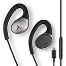 Avantree Resolve-C - USB C Wired Open-Ear Earbuds & Microphone (for Small-Medium Ear) with in-Line Controls & Over-Ear Hooks, Headphones Compatible with Samsung, iPhone 15 and Other Type C Smartphone