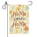 Home Sweet Home Garden Flag Double Sided, Welcome Home Yard Lawn Sign, Welcome Back New Home Party Outdoor Garden Decorations Burlap, 12x18 Inch