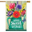 Home Sweet Home Spring House Flag Rustic Watering Can Floral 28" x 40"