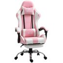 Sedia da gioco Vinsetto Racing con supporto lombare, sedia da gioco da ufficio, rosa