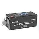 Renogy 12V 200Ah LiFePo4 Core Series Lithium Iron Phosphate Battery Over 5000 Deep Cycles, Leisure Battery with IP65, Smart Battery Series Ideal Backup Power for Trolling Motor, Marine