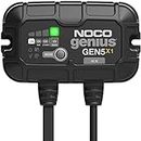 NOCO Genius GEN5X1, 1-Bank, 5-Amp (5-Amp Per Bank) Fully-Automatic Smart Marine Charger, 12V Onboard Battery Charger, Battery Maintainer And Battery Desulfator With Temperature Compensation