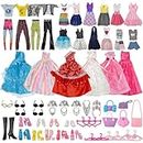 Toymaker 100Pcs Doll Clothes and Accessories with Princess Gowns,Fashion Dresses,Tops & Pants,Swimsuits, Shoes,Hangers,Bikini,Crown,Doll Dress up Toys Gifts for Age 3+ Girl