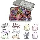 100 pcs Cat Paper Clips Cute, Cat Bookmark Clips, Cat Lover Gifts for Women, Cat Office Supplies Gifts Cat Office Desk Accessories for Work School Office