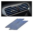 Car Air Conditioner Decoration Strip for Vent Outlet, 20 Pieces Universal Waterproof Bendable Air Vent Outlet Trim Decoration, Suitable for Most Air Vent Outlet, Car Interior Accessories (Blue)