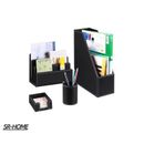 SR-HOME 4 Piece Desk Organizer Set Faux Leather in Black | 11.6 H x 7.5 W x 10.2 D in | Wayfair SR-HOMEfa953b5