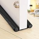 AFASOES 2pcs Door Draft Stopper Under Door Draught Excluder Double Seal Draft Guard Door Dust Blocker Black Draft Stopper Filling Protector and Noise Protection Insulating Cold Air Stopper, 90 cm