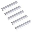 Pack of 5 Furniture Handles, Drawer Handles, Drawer Knobs, Furniture Knobs for Cupboards, Drawers, Kitchen (One Hole, 64/96 mm/128 mm/160 mm/192 mm/224 mm) (Colour: Silver, Size: 128 mm)