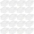 IRIS USA 6 Qt Clear Storage Box, BPA-Free Plastic Stackable Bin with Lid, Containers to Organize Shoes and Closet Shelves, Classroom Organization Teacher Tools, Game Storage, 20 Pack