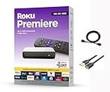 Roku 3920RW-SW Premiere - 4K | HDR Streaming Media Player, Wi-Fi, Enabled with Premium High Speed HDMI Cable & Simple Remote, with MTC USB Extension Cord and HDMI Cable
