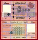 Lebanon 5000 Livres Banknote Currency Mint UNC FREE SHIPPING