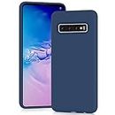 YATWIN Silicone Case for Samsung Galaxy S10, Soft-Touch, Shockproof, DustProof, Antiskid Full Body Armour Phone Cover for Samsung Galaxy S10 - Dark Blue