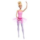 Barbie - Ballerina, Bambola bionda con Corpetto Decorato a Fiori e tutù Viola Rimovibile, Braccia in Posa da Danza e Scarpette da Punta Incluse, Giocattolo per Bambini, 3+ Anni, HRG34