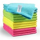 AIDEA Microfibre Cloth 12 Pack,Reusable Kitchen Microfibre Cleaning Towels Dish Cloths,Lint Free Washable Duster Rags Cloth for Home,Windows,Car,Motorbike,30 x 30 cm
