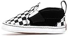 Vans, Infant Slip-On V Crib Shoes (1, Black/True White)