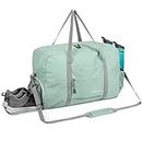 sportsnew Men's and Women's Lightweight Polyester Duffel Bag with Wet Pocket and Shoes Compartment for Gym , Travel ( Mint Green )