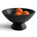 Fairwood Way Black Pedestal Bowl - 10 Inch Wide Black Footed Bowl as Fruit Bowl, Key Bowl, Decorative Bowl, Candy Bowl or Centerpiece