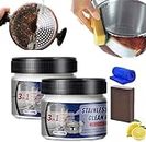 Stainless Steel Cleaning Wax, Stainless Steel Polishing Wax, 3 in 1 Stainless Steel Cleaning Wax, Multifunctional Cleaning Metal Polishing Wax, Stainless Steel Cleaner&Polish for Appliances (2pcs)