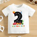 Boy's 2rd Birthday T Shirt Planes Trains Vehicle Print Boys Creative T-shirt, Casual Lightweight Comfy Short Sleeve Crew Neck Tee Tops, Kids Clothings For Summer
