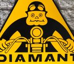large enamel sign diamond motorcycle moped 56.5 cm x 50 cm arched