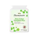 Aloe Vera Complex Plus- 90 Vegan Capsules -High Strength Aloe Vera 10,000mg- Colon Cleanse and detox - Natural Herbal Ingredients Including AlfaAlfa, Ginger and Wild Yam-UK Made by Pharmanostix
