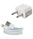 Pantom 5Watt Charger Adapter And Cable Compatible For Iphone 5/5S/6/6S/6Plus/7/7Plus/8/8Plus/Xr/Xs/X/Xs/Xs Max/ 11/11Pro/11Promax Etc., White