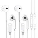 2er-Pack Kopfhörer für iPhone, Kabelgebundener In-Ear-Kopfhörer mit Mikrofon und Lautstärkeregler, HiFi-Stereo-iPhone-Kopfhörer mit Kabel für iPhone 14 Pro/14/13/12/SE/11/X/8/7 für alle iOS-Systeme