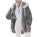 YIttings today's deals of the day Plus Size Winter Coats for Women Oversized Fuzzy Fleece Jackets Fashion Faux Fur Lined Hoodie Shaggy Warm Outerwear