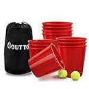 OTTARO Outdoor Giant Yard Pong Game Set for Adults and Kids, Durable Buckets and Balls Beer Pong Game Set Including Portable Carrying Case for Yard, Party, Bar, Lawn, Backyard, Tailgating