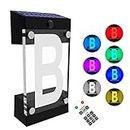 IVWVI Acrylics Solar Address Sign, Led Illuminated Solar House Numbers for Outside, Waterproof RGBW Color Changing Remote Control, Lighted Modern Address Plaque Solar Powered for Yard Home (Letter B)
