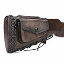 Tourbon Leather Rifle Stock Protective Holder Slip on Recoil Pad Cheek Rest Riser with Cartridges Pouch (Taupe)