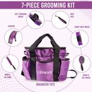 7pc Horse Grooming Tool Kit with Tote Bag, Equestrian Care Supplies, Brush Set