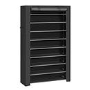 SONGMICS 10-Tier Shoe Rack, 34.6 x 11 x 63 Inches, Holds up to 50 Pairs, Black URXJ36HV1