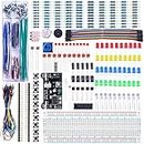 ELEGOO Upgraded Electronics Fun Kit w/Power Supply Module, Jumper Wire, Precision Potentiometer, 830 tie-Points Breadboard for Arduino, STM32